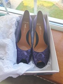 Clarks Purple Satin Heels