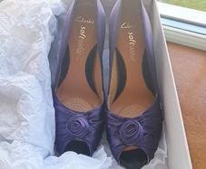 Clarks Purple Satin Heels