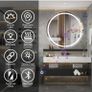 Bluetooth LED Bathroom Wall Mirror with LED Lights - 800mm Round Anti-Fog Vanity Mirror Image 8