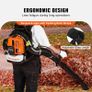 Backpack Leaf Blower, 63CC 2-Cycle Gas Leaf Blower with 1.89L Fuel Tank, 1110CFM Air Volume 220MPH Speed, Ideal for Lawn Care, Leaf Cleaning, and Snow Removal Image 4