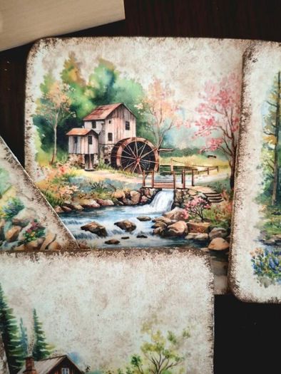 Set of 6 Wooden Coasters in a Box