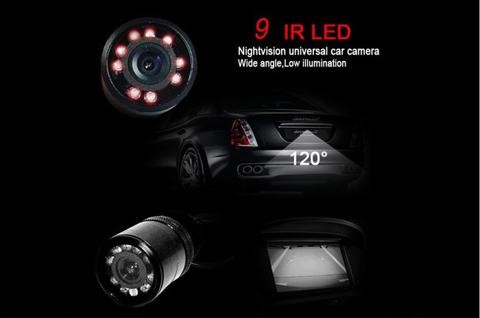 9 LED CCD Night Vision Reversing Camera PAL Infrared