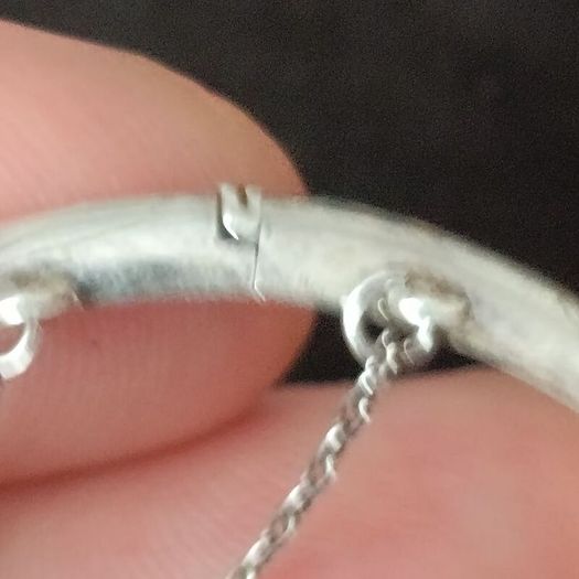 Vintage Etched Sterling Silver Bangle
