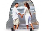 Personalised Photo Slate Door shape, size 20 x 20cm. Photo Rock Slate home decor memorial keepsake slate