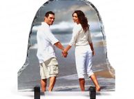 main image for ad Personalised Photo Slate Door shape, size 20 x 20cm. Photo Rock Slate home decor memorial keepsake slate