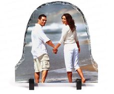 Personalised Photo Slate Door shape, size 20 x 20cm. Photo Rock Slate home decor memorial keepsake slate