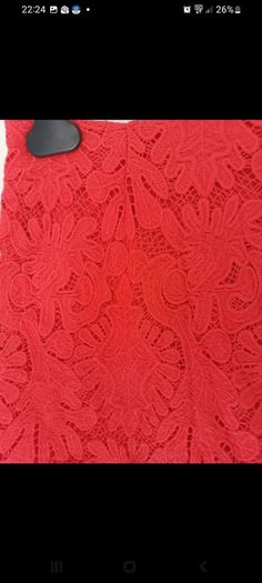 Ladies River Island Red Lace Mini Skirt Size 10