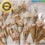 100 Clear Candy Cone Bags with Golden Twist Ties Image 3