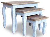 Nesting Table Set 3 Pieces Solid Reclaimed Wood