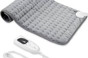 Heating pad, Electric Heat Pad with Automatic Switch-Off and 6 Temperature Levels Heating pad for Back Neck Shoulder Belly Heating Technology - Machine Washable. (20" x 24", Silver Gray)
