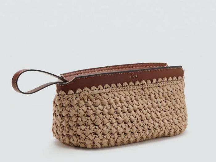 Mango Straw Woven Clutch Bag