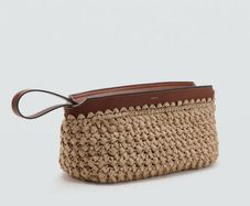 Mango Straw Woven Clutch Bag