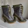 Michael Kors Khaki and Brown Laced Boots Image 4