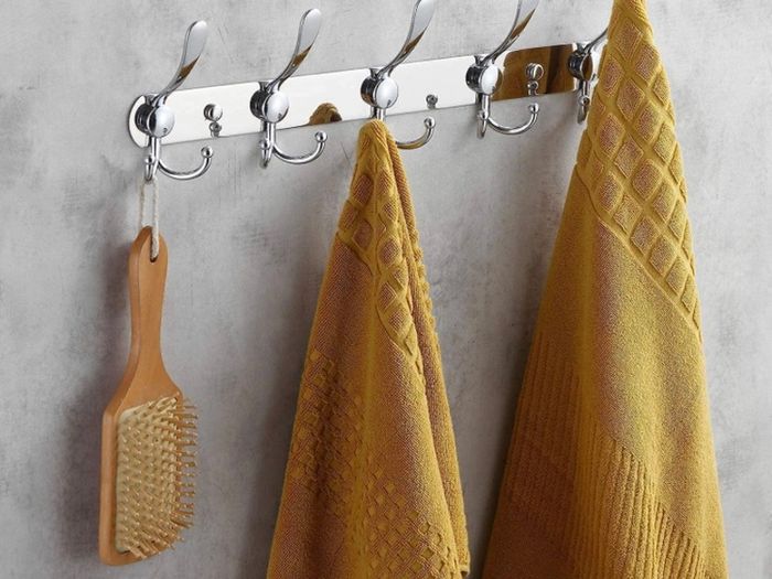 Coat Hooks for Wall - Stainless Steel Coat Racks (2 Pack) - Heavy Duty Coat Hooks Wall Mounted - Premium Design Rust Free Coat Hanger Wall for Robe and Clothes (FREE POSTAGE)