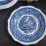 Fabulous Set of Five Mason's Ironstone Blue Vista 8 Inch Salad Plates in Excellent Vintage Condition, Circa 1950 Image 9