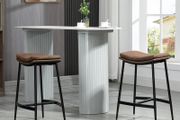 Set of 2 Bar Stools with Steel Footrest Industrial Style Curved Seat