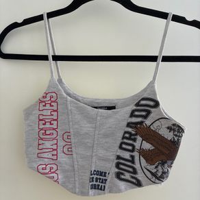 Grey crop top primark