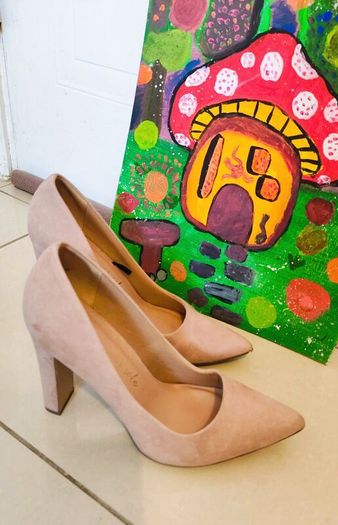 Light Pink Suede High Heels New Look