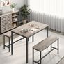 Dining table, kitchen table set, with 2 benches Image 2