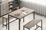 Dining table, kitchen table set, with 2 benches