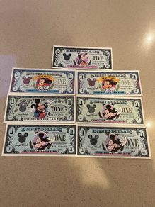 USA Disney Dollars Banknotes x 7
