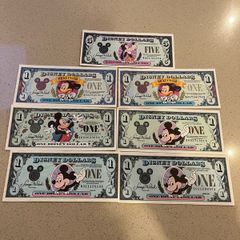 USA Disney Dollars Banknotes x 7
