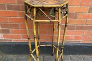 Vintage Faux Bamboo Metal Plant Stand