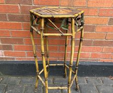Vintage Faux Bamboo Metal Plant Stand