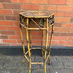 Vintage Faux Bamboo Metal Plant Stand