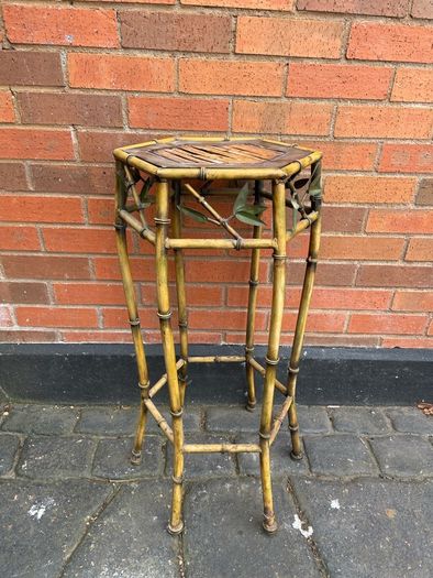 Vintage Faux Bamboo Metal Plant Stand
