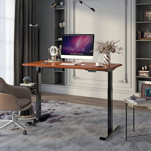 _Electrically height-adjustable desk with collision protection, memory control and soft start / stop function (black)