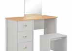 Dressing Table with Mirror and Stool Grey 104x45x131 cm