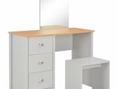Dressing Table with Mirror and Stool Grey 104x45x131 cm