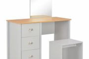 Dressing Table with Mirror and Stool Grey 104x45x131 cm