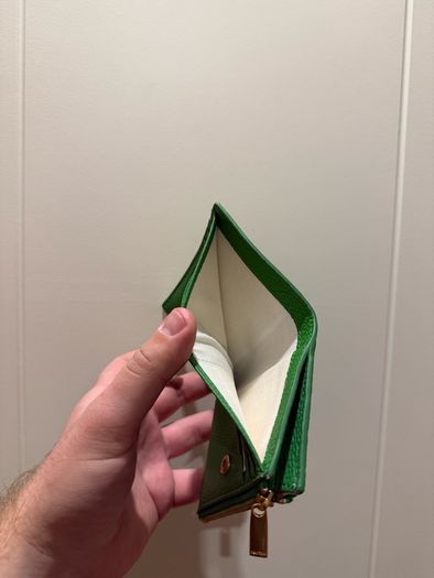 Oroton Margot Mini 10 Credit card zip wallet women green vintage