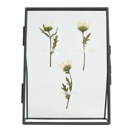 Floral Picture Frame - Black - 18x13.5cm - BRAND NEW - Photos - Flowers - Art Fabric - Pressed Flowers