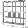 Portable Wardrobe Clothing Wardrobe Shelves Clothes Storage Organiser With 4 Hanging Rail,Black Image 3