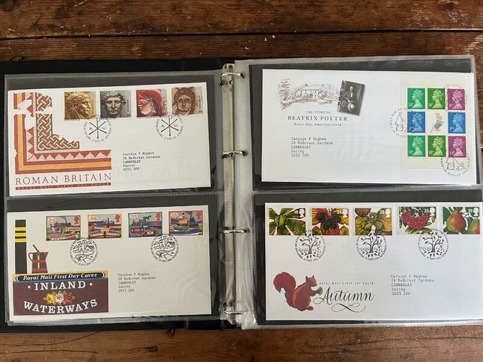 Collection of  78 UK First Day Cover stamps 1993 to 1998 in album