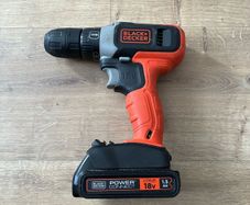 BLACK+DECKER 18V Cordless 37Nm Torque Drill Driver with LED Worklight, 1.5Ah Battery