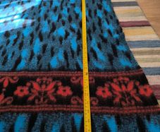 Vintage wool blanket Blue Black Red Patterned Blanket Throw