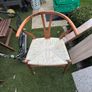 Wishbone-Style Chair Walnut Stain & Natural Cord Image 2