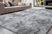 Rugs Living Room 120x160cm, Grey Area Rugs for Bedroom, Washable Anti Slip Extra Large Shaggy Soft Rug Fluffy Modern Floor Carpets Mat Beside Carpet for Kids Living Room