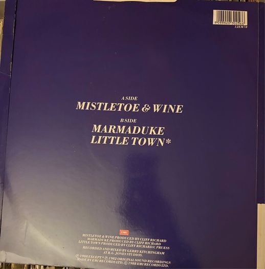Cliff Richard Mistletoe and Wine 1988 UK 12inch Vinyl Single EMI 12EM 78