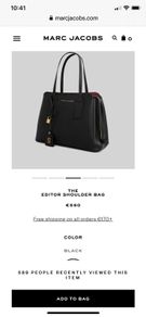 Marc Jacobs Editor black shoulder bag retails 550
