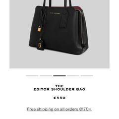 Marc Jacobs Editor black shoulder bag retails 550