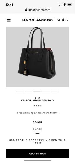 Marc Jacobs Editor black shoulder bag retails 550