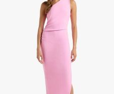 FOREVER NEW Barbie Pink Cut-out One Shoulder knit Sz 10UK - Bnwot Rrp 159 (New)