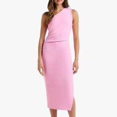 FOREVER NEW Barbie Pink Cut-out One Shoulder knit Sz 10UK - Bnwot Rrp 159 (New)