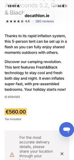 Quechua 5 Person 2 Bed Inflatable
