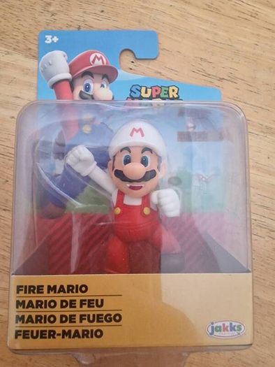 BRAND NEW Super Mario Fire Mario Fist Bump 2.5 inch Action Figure